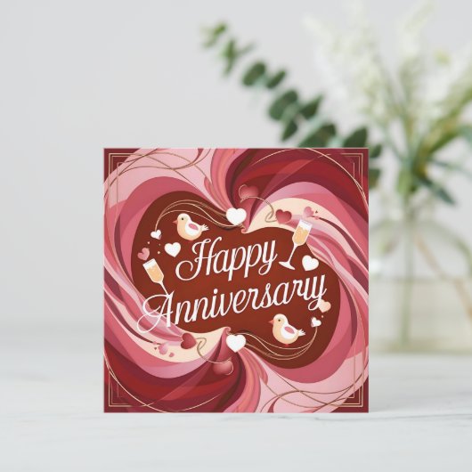 ハッ結婚ピーの記念日カーエレガントド シーズンカード (スタンド正面)