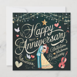 ハッ結婚ピーの記念日カーエレガントド シーズンカード