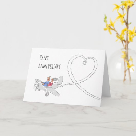 ハッ結婚ピー記念日のハート結婚したカップル カード (黄色い花)