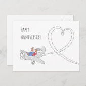 ハッ結婚ピー記念日のハート結婚したカップル ポストカード (正面/裏面)