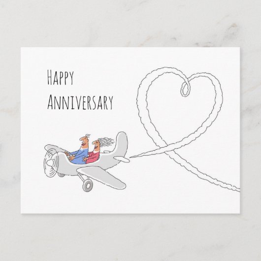 ハッ結婚ピー記念日のハート結婚したカップル ポストカード (正面)