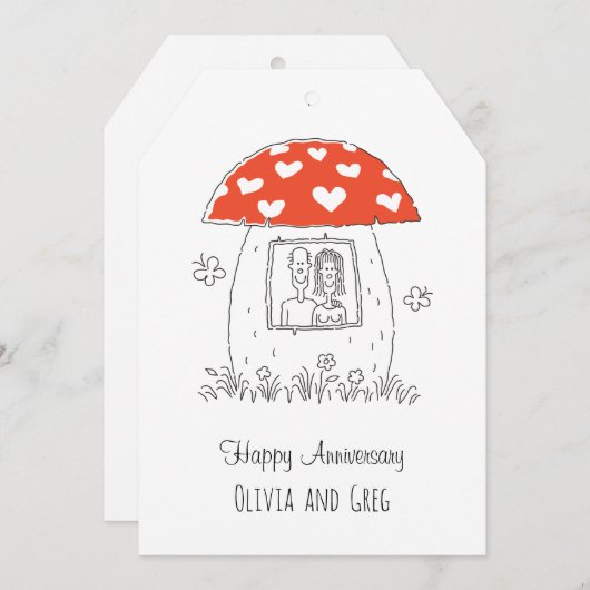ハッ結婚ピー記念日ハートマッシュルーム (正面/裏面)