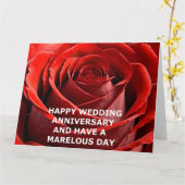 ハッ結婚ピー記念日レッドローズカード カード (黄色い花)