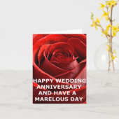 ハッ結婚ピー記念日レッドローズカード カード (黄色い花)