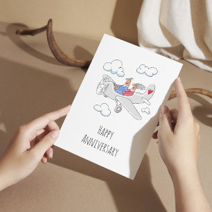 ハッ結婚ピー記念日赤いハート結婚したカップル ポストカード