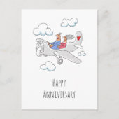 ハッ結婚ピー記念日赤いハート結婚したカップル ポストカード (正面)