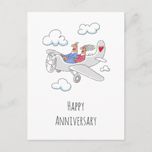 ハッ結婚ピー記念日赤いハート結婚したカップル ポストカード (正面)