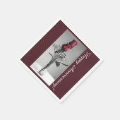 ハッ結婚ピー記念日 | Red Roses写真 スタンダードカクテルナプキン (角)