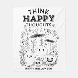 ハッ考えプ思考ハロウィーンコレクション フリースブランケット