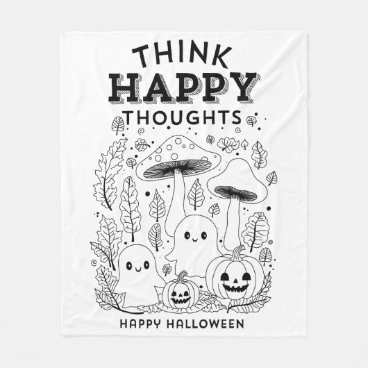 ハッ考えプ思考ハロウィーンコレクション フリースブランケット (正面)