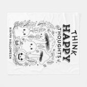 ハッ考えプ思考ハロウィーンコレクション フリースブランケット (正面(横))