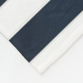 ハッ航海のト、いかり、ホイールネイビーブルーストライプの フリースブランケット (角)