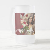 ハッ赤と白プアニバーサリー写真スペインの フロストグラスビールジョッキ (正面左)