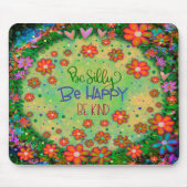 ハッ間抜けピーなフローラハートかわいらしおもしろい マウスパッド (正面)