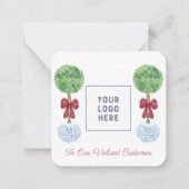 ハッ頭が切れるプホリデーズカスタマーロゴ付き有難う ノートカード (正面)