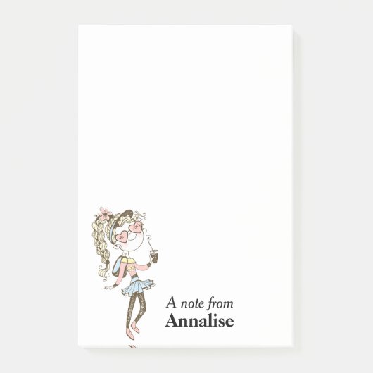 ハッ10代のプパーソナライズされた女 ポストイット (正面)