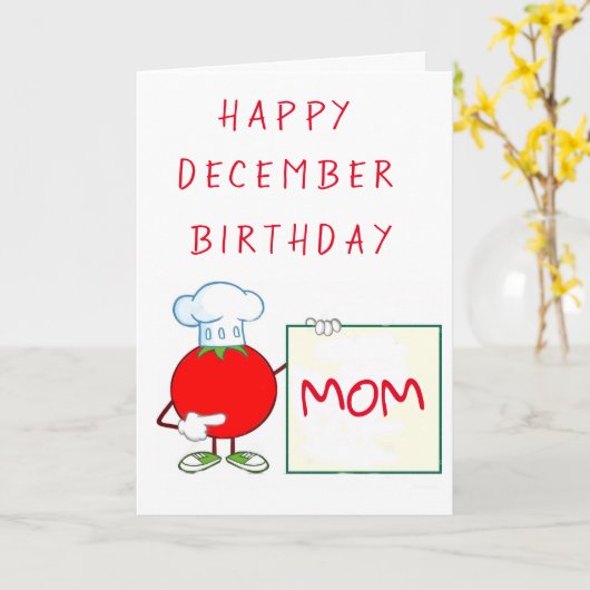 ハッ***12月***誕生日***母*** カード (黄色い花)