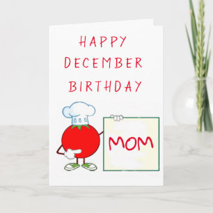 ハッ***12月***誕生日***母*** カード