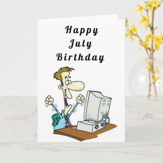 ハッ*****7月*****誕生日**彼** カード (黄色い花)