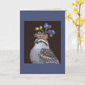 ハツリのスパローのカード カード (黄色い花)