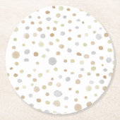 ハティ紙吹雪水彩ドット紙コースター ラウンドペーパーコースター (正面)