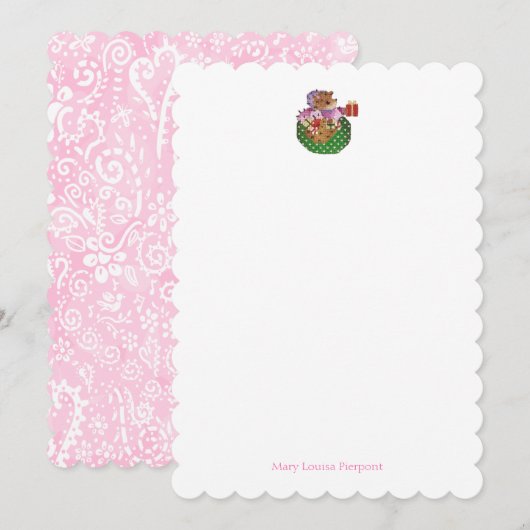 ハデイ・ハリネズミのオリジナル ノートカード (正面/裏面)