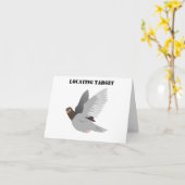 ハトおもしろいの漫画,「ターゲットを見つける」鳥のユーモア カード (黄色い花)