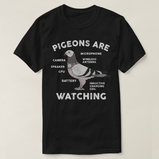 ハトおもしろいの解剖鳥はハエの巣鳩は Tシャツ (デザイン正面)