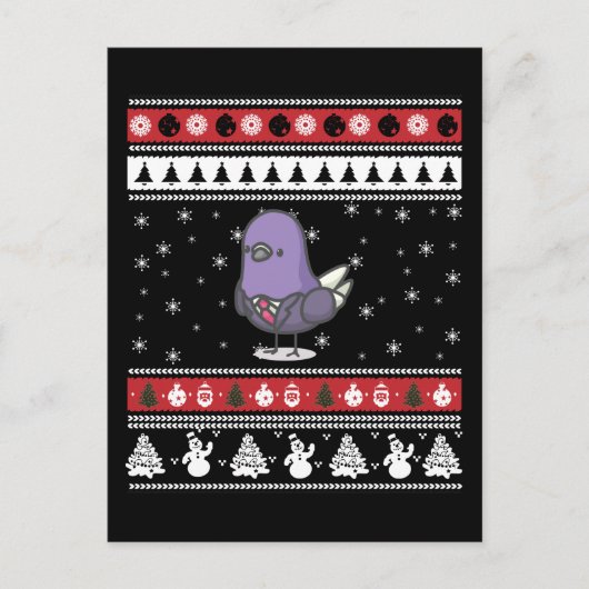 ハトおもしろいの醜いクリスマス ポストカード (正面)