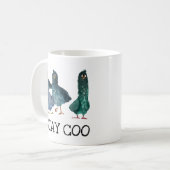 ハトかわいいステイcoo鳥の恋人 コーヒーマグカップ (正面左)