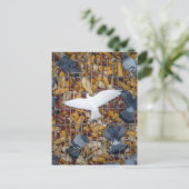 ハトがトウモロコシを手に入れる ポストカード (スタンド正面)