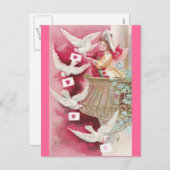 ハトがバレンタインを投稿 シーズンポストカード (正面/裏面)