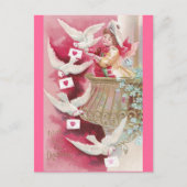 ハトがバレンタインを投稿 シーズンポストカード (正面)