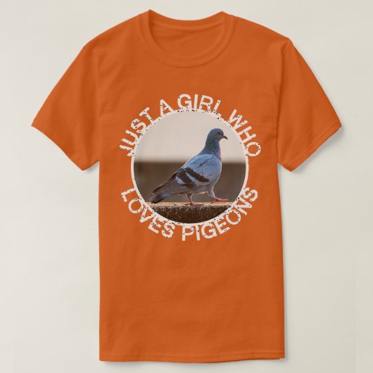 ハトが大好きな女の子8 Tシャツ (デザイン正面)