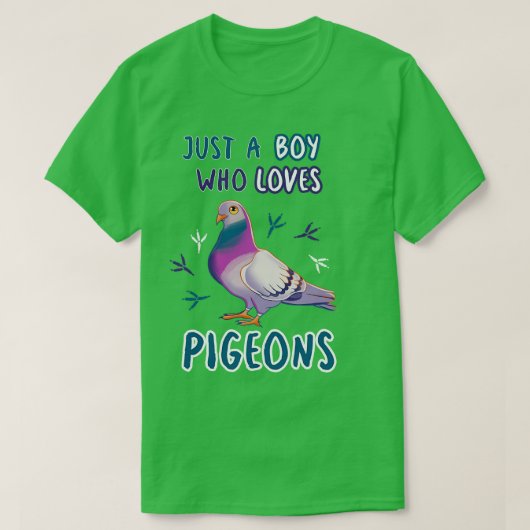 ハトが大好きな男の子 Tシャツ (デザイン正面)