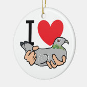 ハトが大好き セラミックオーナメント (左)