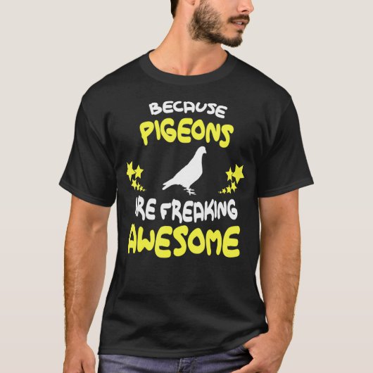 ハトが怖い素晴らしかおもしろいら Tシャツ (正面)