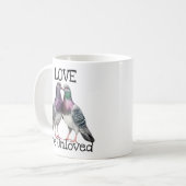 ハトが愛する愛されない都会の野鳥 コーヒーマグカップ (正面左)