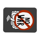 ハトとの戦争なし マグネット (横)