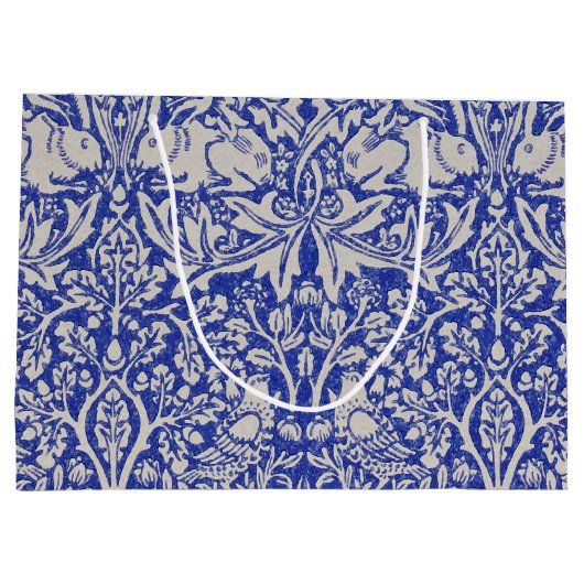 ハトとウサギ、ウィリアム・モリス・ラージ抱き枕 ラージペーパーバッグ (裏面)