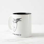 ハトとオリーブのブランスを来持つロザリ祈ーと。 ツートーンマグカップ (正面左)