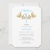 ハトとクロスのバプテスマの招待状{少年} 招待状 (正面)