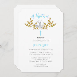 ハトとクロスのバプテスマの招待状{少年} 招待状