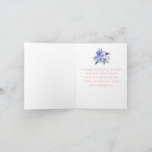 ハトとクロスベビーの洗礼を持つピンクのバゾウ カード (内部)