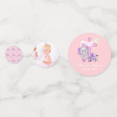 ハトとクロスベビーの洗礼を持つピンクのバゾウ コンフェッティ (正面)