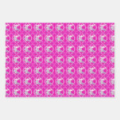 ハトとクロスベビーの洗礼を持つピンクのバゾウ ラッピングペーパーシート (正面3)