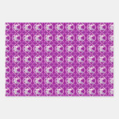 ハトとクロスベビーの洗礼を持つピンクのバゾウ ラッピングペーパーシート (正面2)