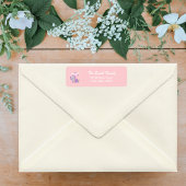 ハトとクロスベビーの洗礼を持つピンクのバゾウ ラベル