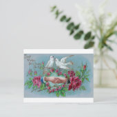 ハトとハンドシェイクの誕生日 ポストカード (スタンド正面)