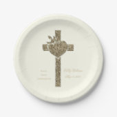 ハトとハートとの最初の聖餐式 ペーパープレート (正面)